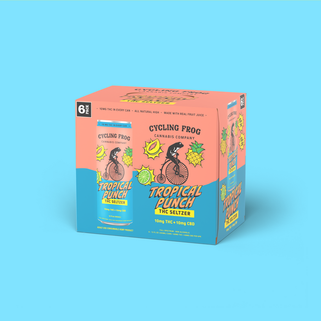 Tropical Punch THC Seltzer, 10mg THC + 10mg CBD