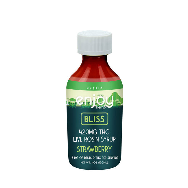 Enjoy Hemp Bliss Delta 9 THC Live Rosin Syrup 420mg - Strawberry (Hybrid) Best Sales Price - Tincture Oil