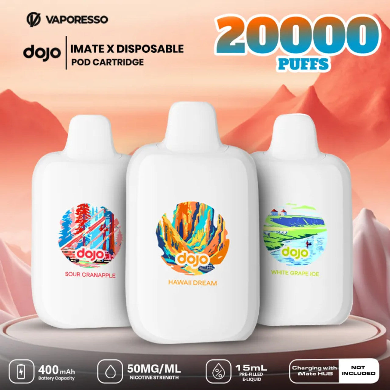 Vaporesso Dojo iMate X Pre-Filled Disposable Replacement Pod (20000 Puffs)