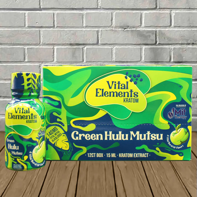 Vital Elements Green Hulu Mutsu Kratom Extract Shot 15ml Best Sales Price - CBD