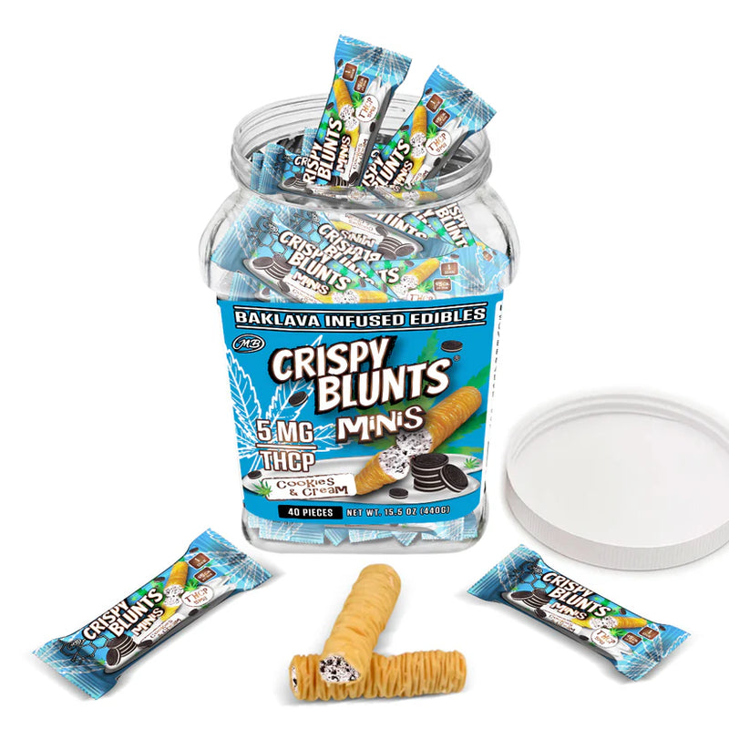 Crispy Blunts Minis THCP 5mg – Cookies & Cream (1ct Baklava Infused Edible) Best Sales Price - Gummies