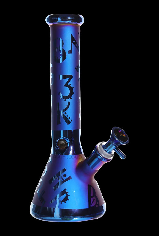 Smoke Cartel Electro Plated Beaker Water Pipe - 10 in.
