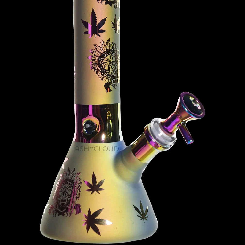 Smoke Cartel Electro Plated Beaker Water Pipe - 10 in.
