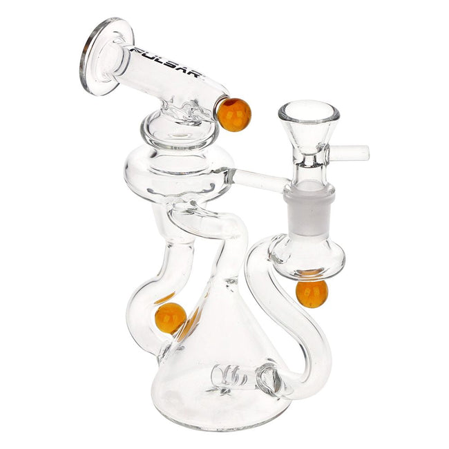 Pulsar Marble Scope Recycler Glass Water Pipe - 6" / 14mm F