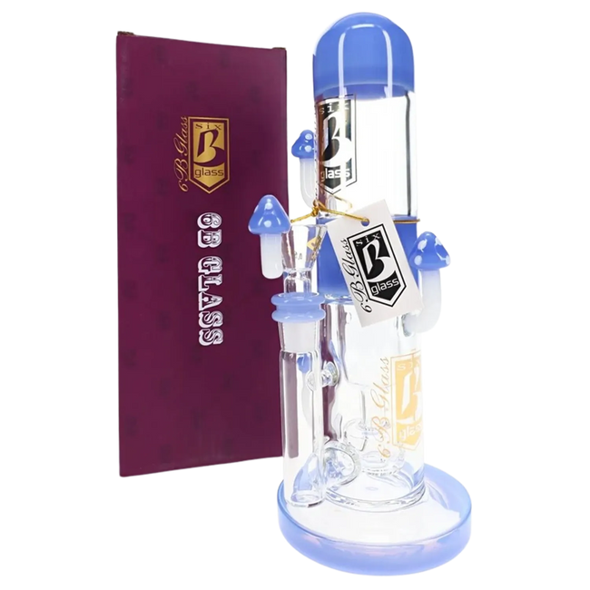 6B Glass Mushroom Showerhead Perc Bong – 10″ – Assorted Colors