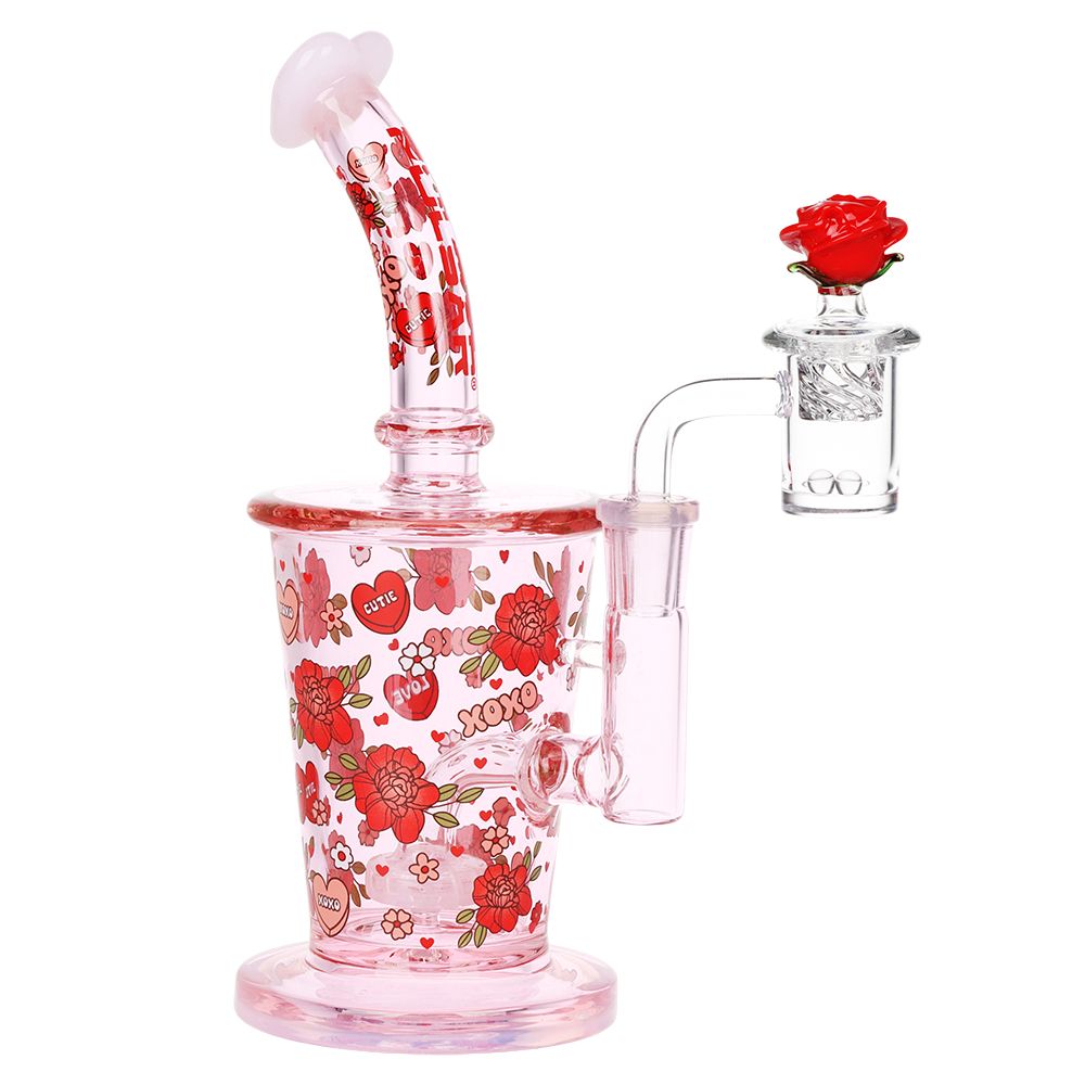 Pulsar Valentine's Rose Glass Dab Rig Set