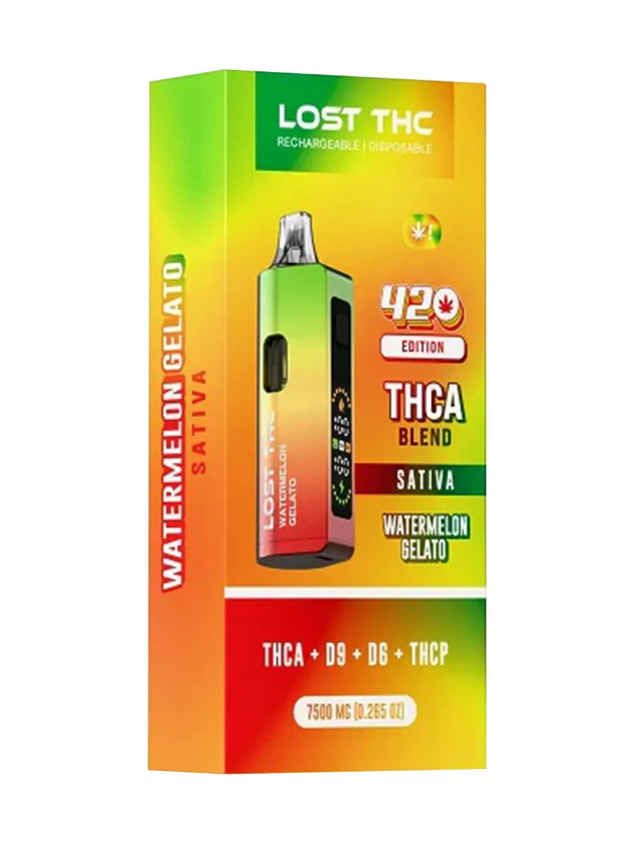 Watermelon Gelato Lost THC 420 Edition THCA Blend Rechargable Disposible 7500MG