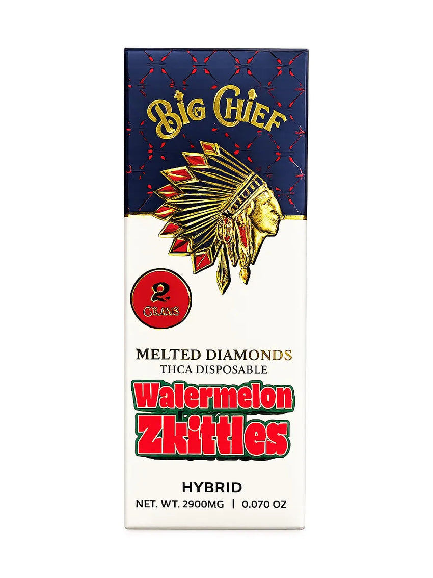 Watermelon Zkittles Hybrid Big Chief Melted Diamond THCA Disposable 2G Best Sales Price - Vape Pens