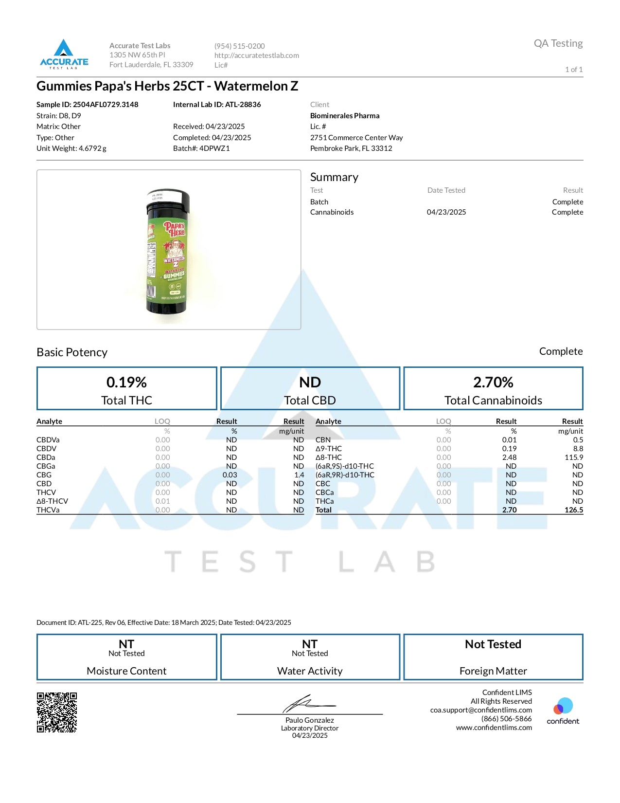 Papa's Herb Watermelon Z Gummies