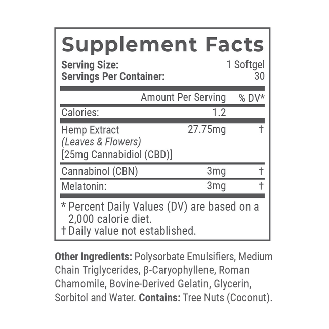 Joy Organics 25mg CBD Sleep Softgels