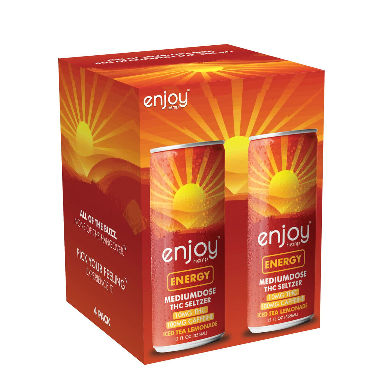 Enjoy Hemp 10mg THC + 100mg Caffeine Iced Tea Lemonade Seltzer for Energy | Mediumdose