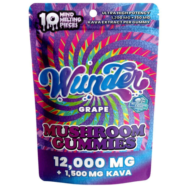 Wunder High Potency Mushroom Gummies Grape+Kava Best Sales Price - Gummies