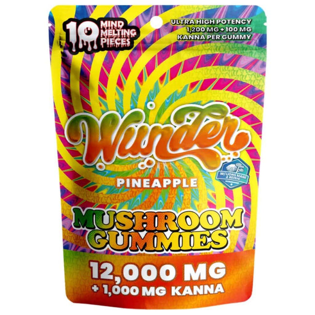 Wunder High Potency Mushroom Gummies Pineapple+Kanna Best Sales Price - Gummies