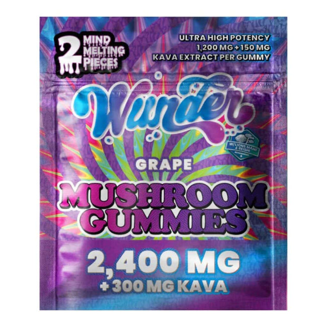 Wunder High Potency Mushroom Gummies Grape+Kava Best Sales Price - Gummies