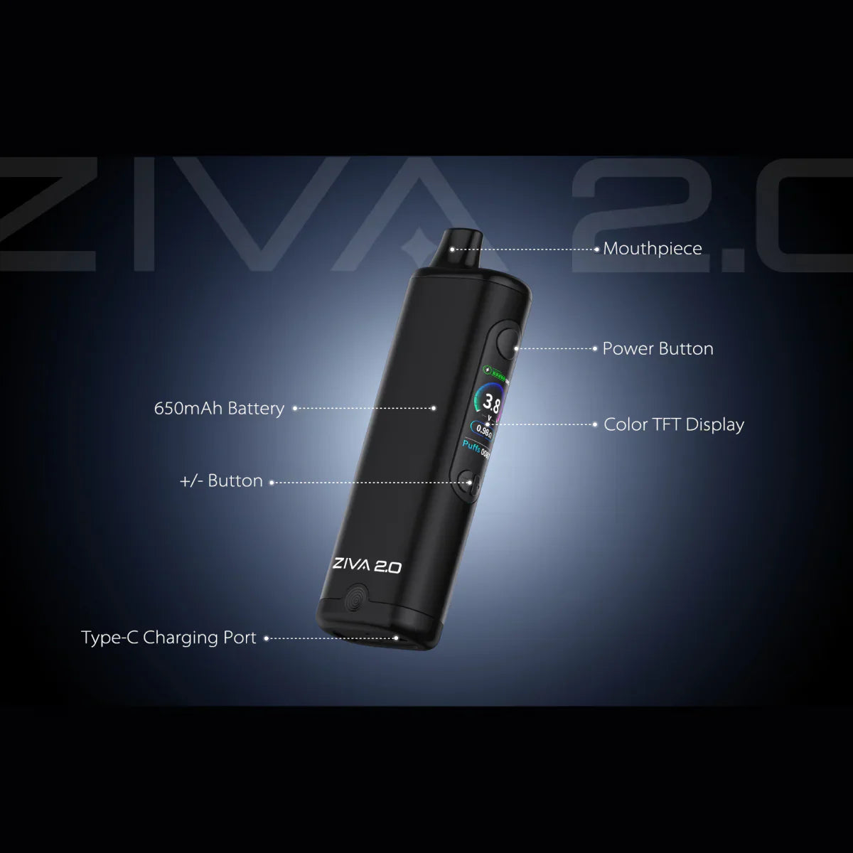 Yocan Ziva 2.0 - 510 Battery w/ Auto Mode-13% OFF