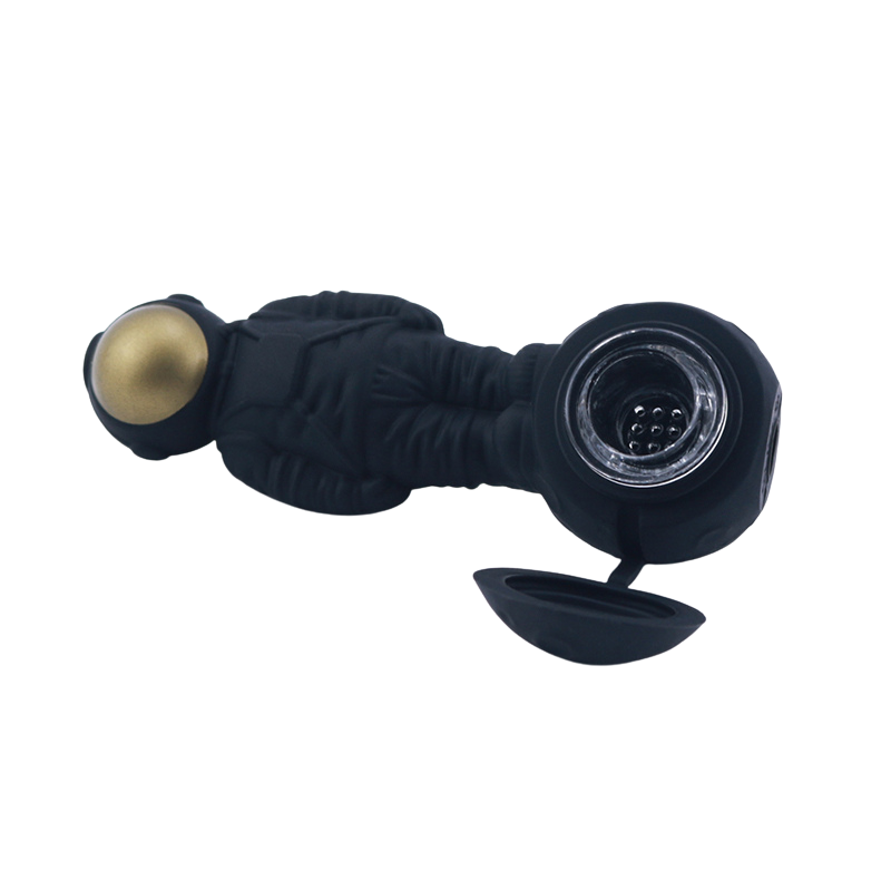 Silicone 2-in-1 Astronaut Hand Pipe and Vapor Straw