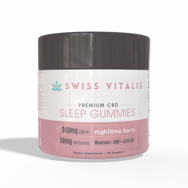 Swiss Vitalis  Sleep Gummies - 30 Count CBD+CBN+THC+Melatonin