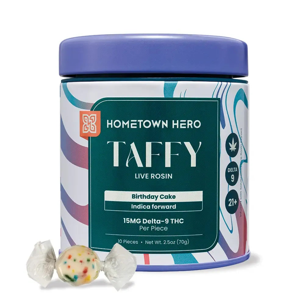 Hometown Hero Live Rosin Delta 9 THC Taffy 150mg - 450mg Best Sales Price - Gummies