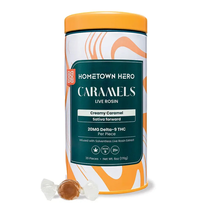 Hometown Hero Live Rosin Delta 9 THC Caramel 200mg - 400mg Best Sales Price - Gummies