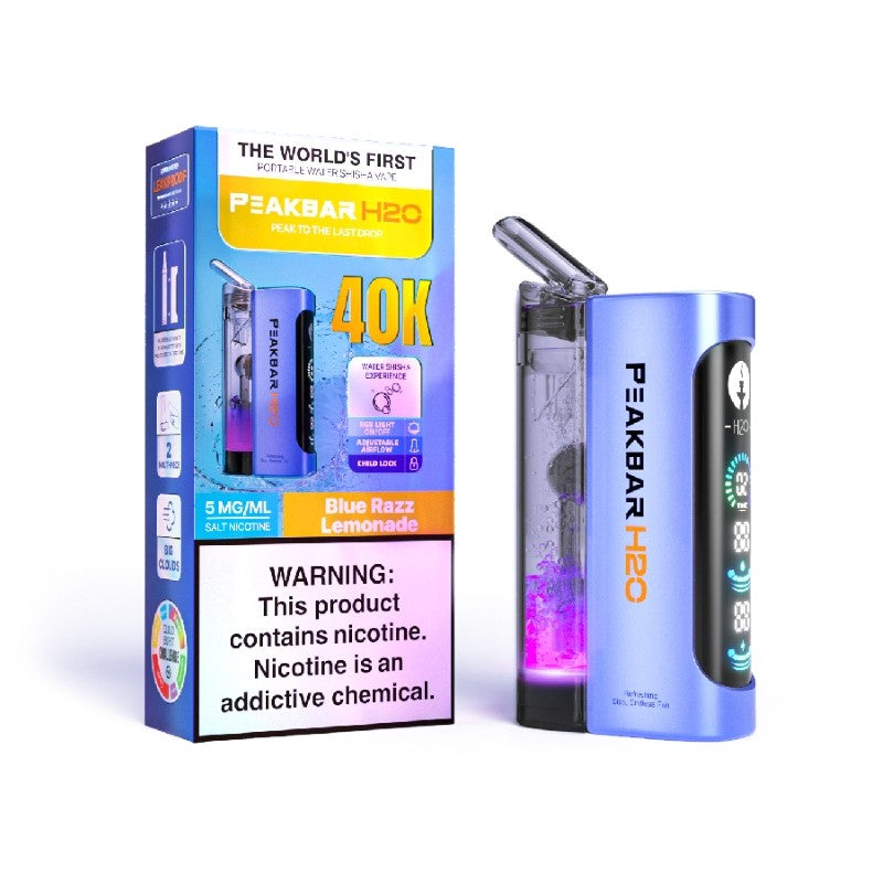PeakBar H2O 40K Disposable Vape (20ml, 0.5%)