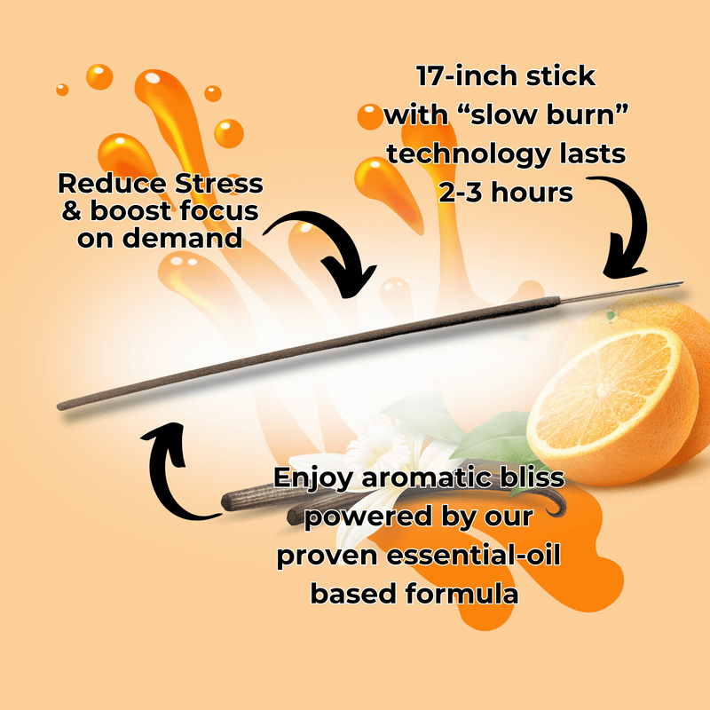 Orange Vanilla Long Incense Sticks Best Sales Price - Smoke Odor Eliminators