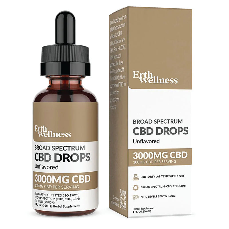 Erth Wellness | Broad Spectrum CBD Drops 1500mg - 3000mg Best Sales Price - Tincture Oil