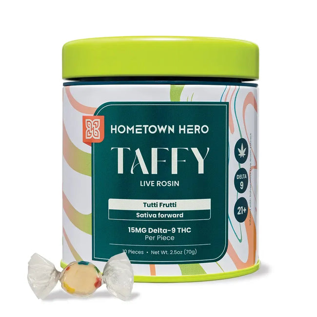 Hometown Hero Live Rosin Delta 9 THC Taffy 150mg - 450mg Best Sales Price - Gummies