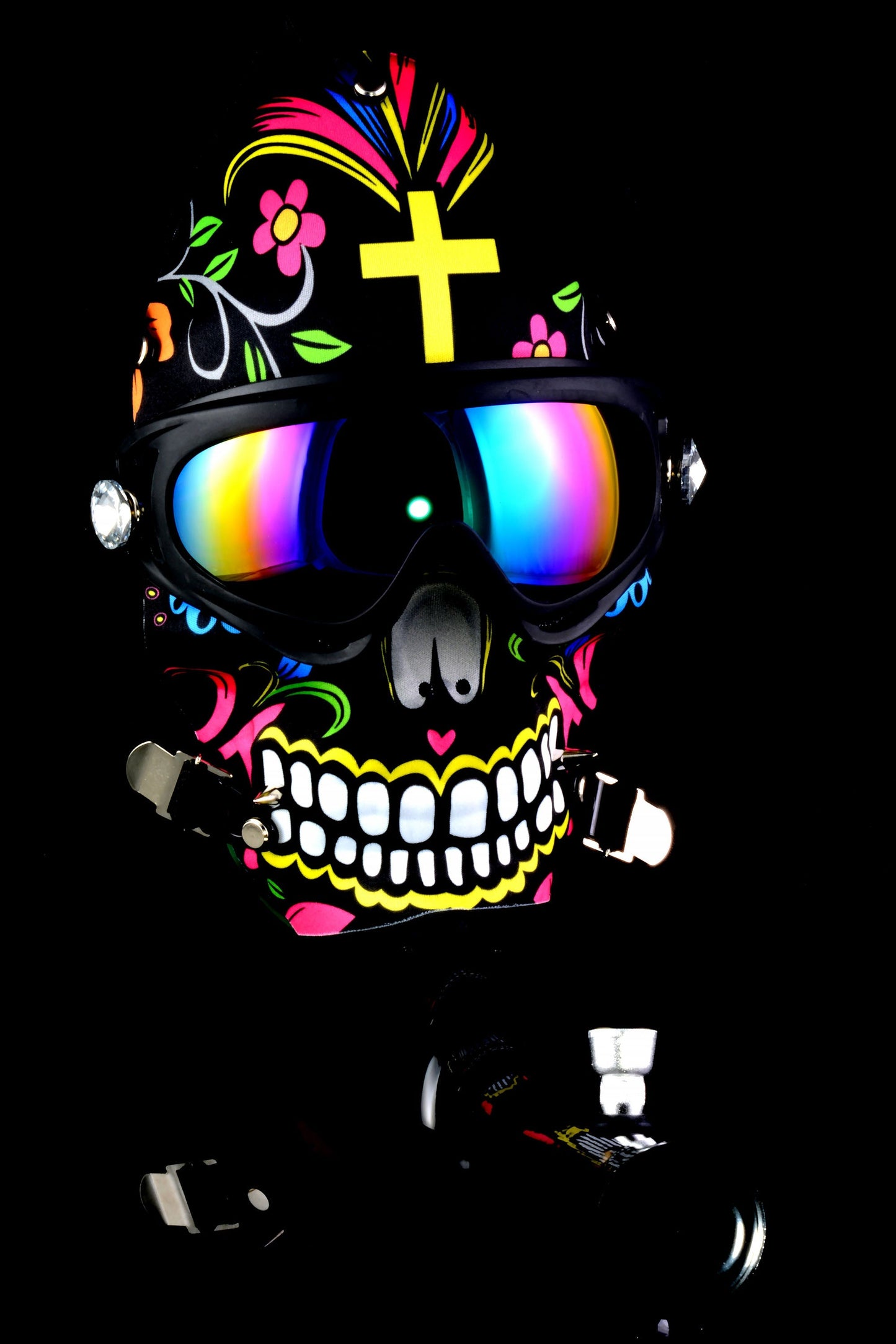 Skull Party Gas Mask Acrylic Bong