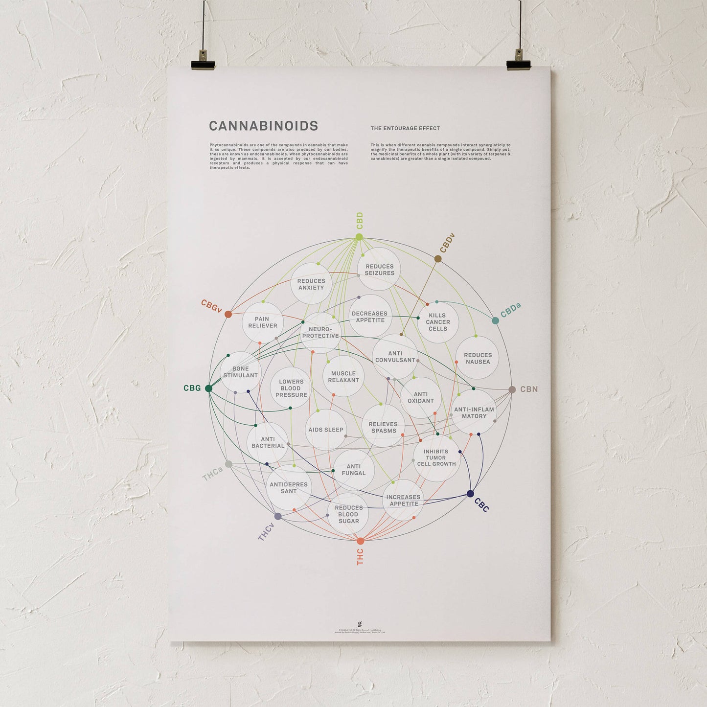GoldLeaf La Matriz de Salud Cannabinoides Impresíon Best Sales Price - Art Prints