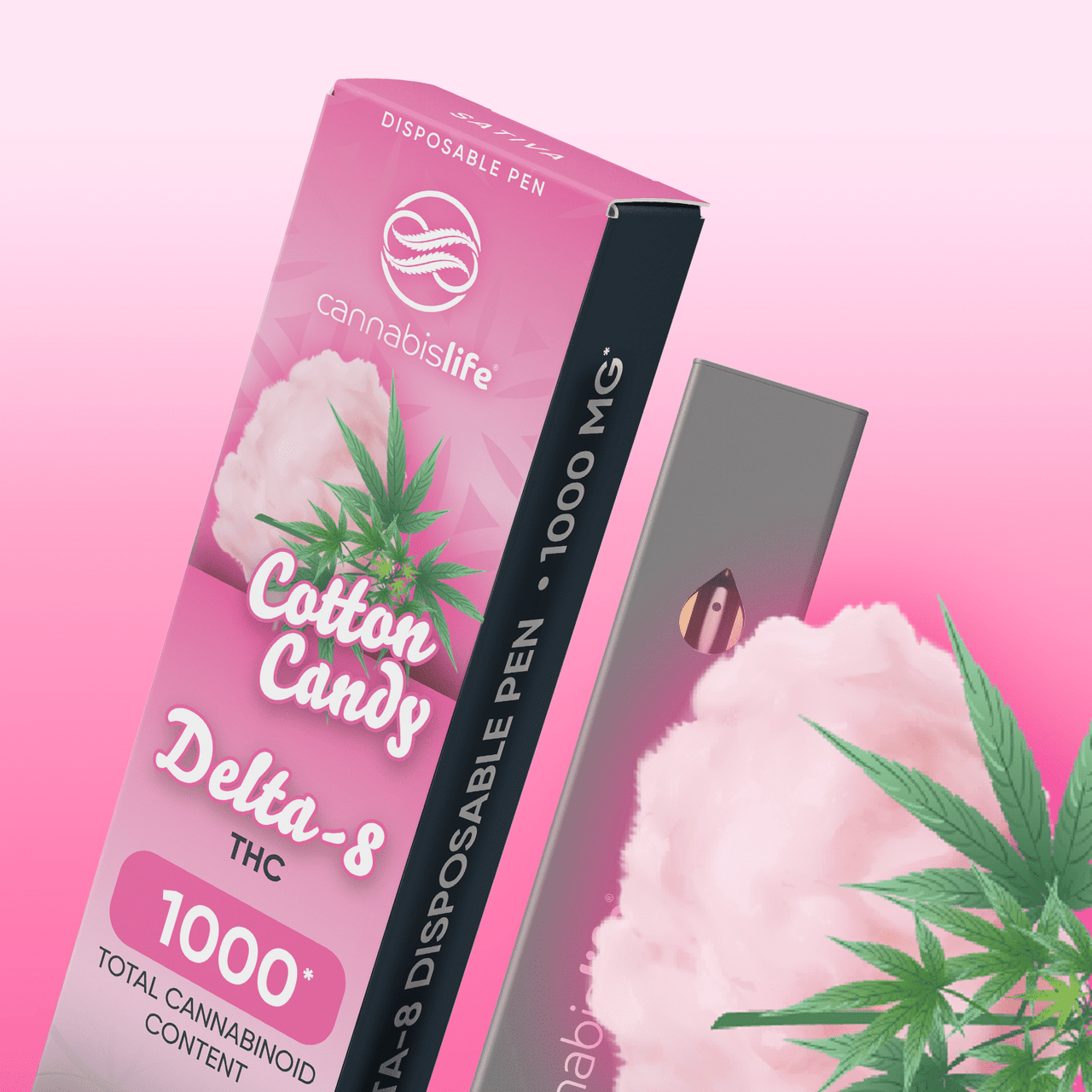 Cannabis Life Cotton Candy Delta 8 Disposable Pen 1000mg Best Sales Price - Vape Pens