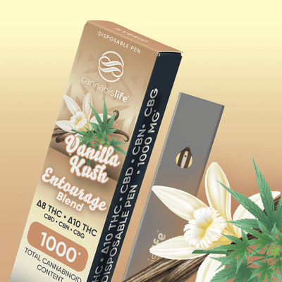 Cannabis Life Vanilla Kush Entourage Disposable Pen 1000mg Best Sales Price - Vape Pens