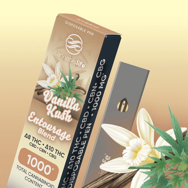 Cannabis Life Vanilla Kush Entourage Disposable Pen 1000mg Best Sales Price - Vape Pens