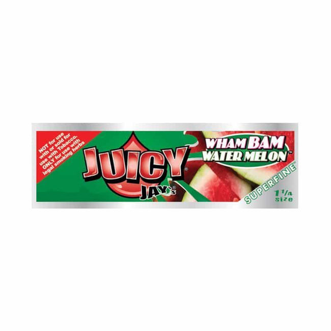 Juicy Jay 1 1/4” Super Fine Wham Bam Watermelon Rolling Papers 5 Pack