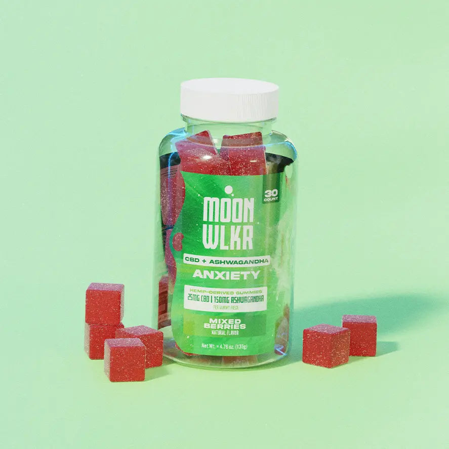 MoonWLKR CBD:Ashwagandha Stress Relief Gummies — Mixed Berry