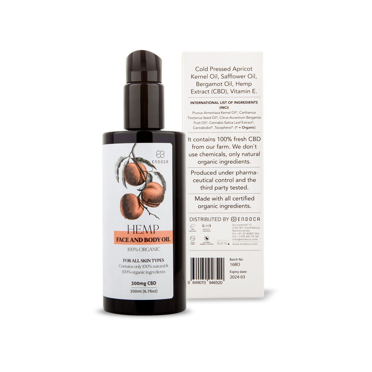 Endoca DE CBD Gesicht und Körper Öl 1.5MG CBD/ML