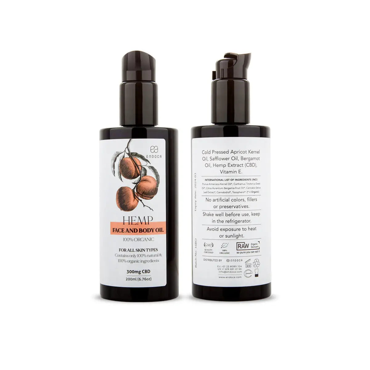 Endoca CBD face and body oil 1.5mg CBD/ml