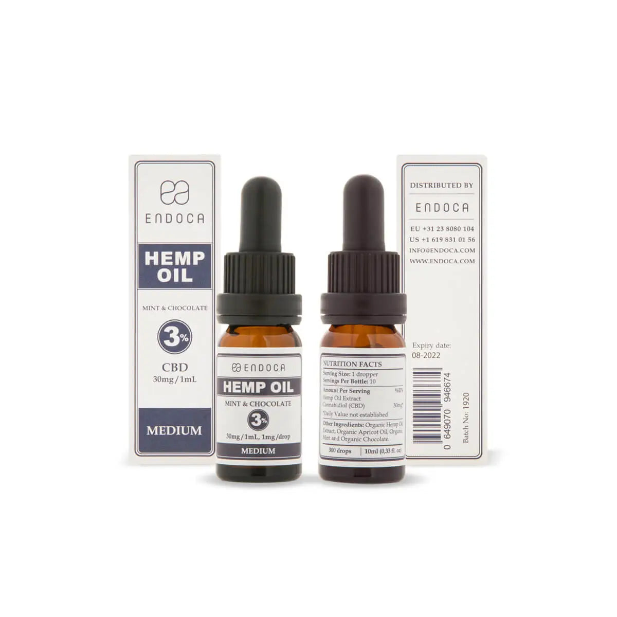 Endoca CBD oil 30mg/ml with chocolate mint