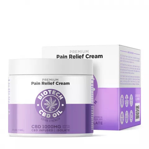 1,000mg CBD Pain Relief Cream - 4oz - Biotech CBD Best Sales Price - Topicals