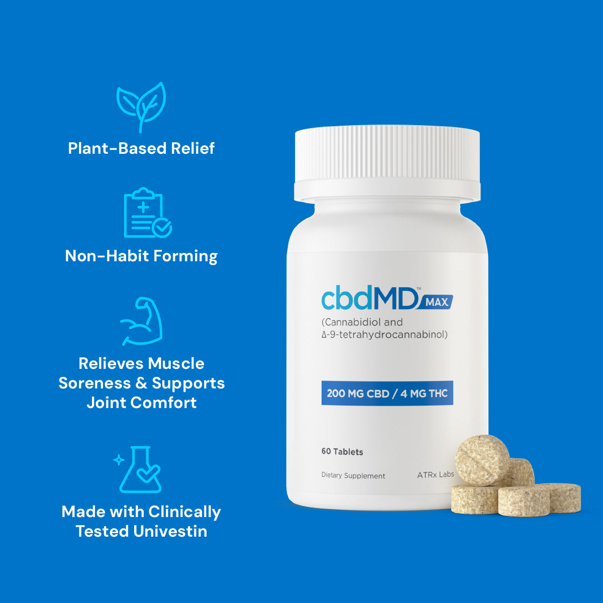 cbdMD Full Spectrum CBD MAX Pain Tablets