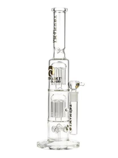 15″ Tsunami Button Double 8 Arm Tree Perc Water Pipe