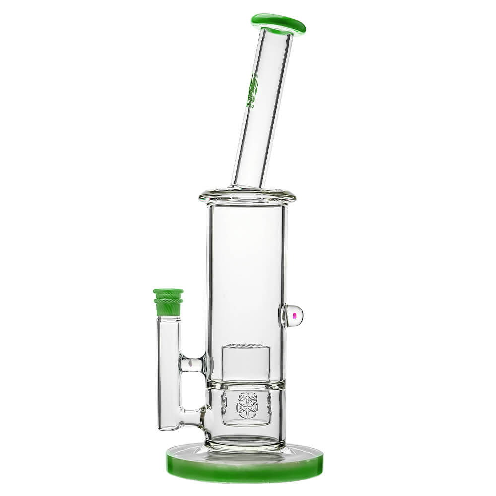 Colorful Straight Tube Glass Bong Seed of Life Perc