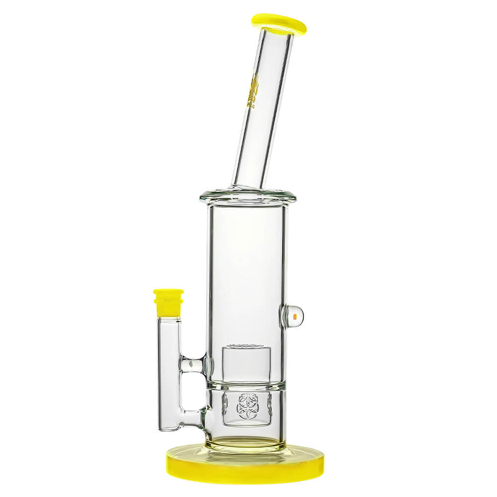 Colorful Straight Tube Glass Bong Seed of Life Perc