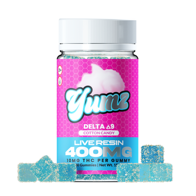 THC Gummies ( Farm Bill Compliant Delta-9 THC ) YUMZ LAB - Cotton Candy Best Sales Price - Gummies