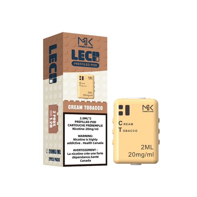 Cream Tobacco Maskking Leco 2400 Pod(2 Packs)