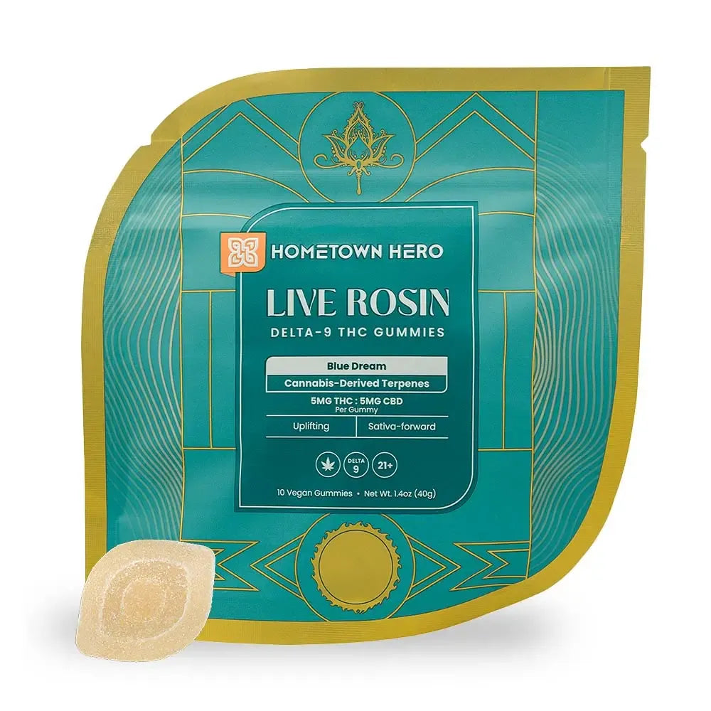 Hometown Hero Live Rosin Delta 9 THC + CBD Gummies - 50mg Best Sales Price - Gummies