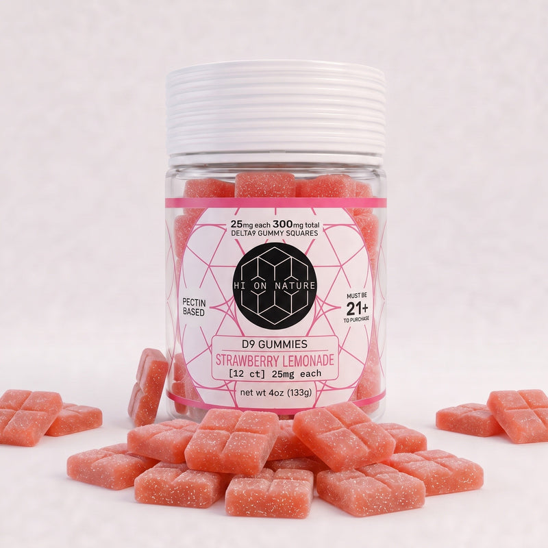 300mg D9 Gummy Squares- Pectin Based Infused Hemp Extract Edibles *4 Flavors* Best Sales Price - Edibles