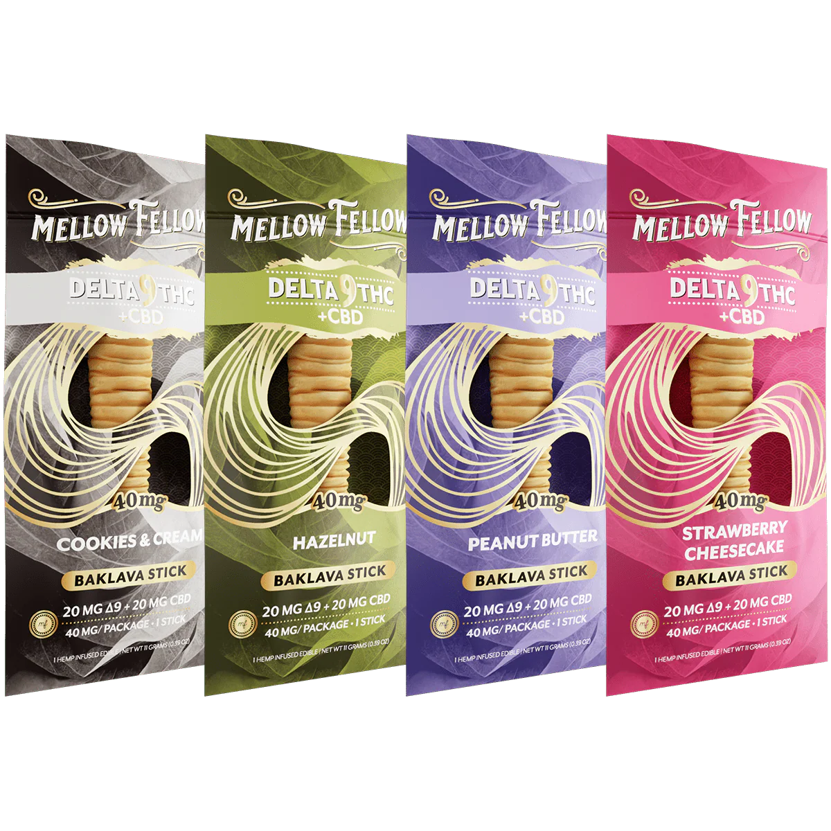 Mellow Fellow Delta 9 THC + CBD Baklava Sticks 4 Pack
