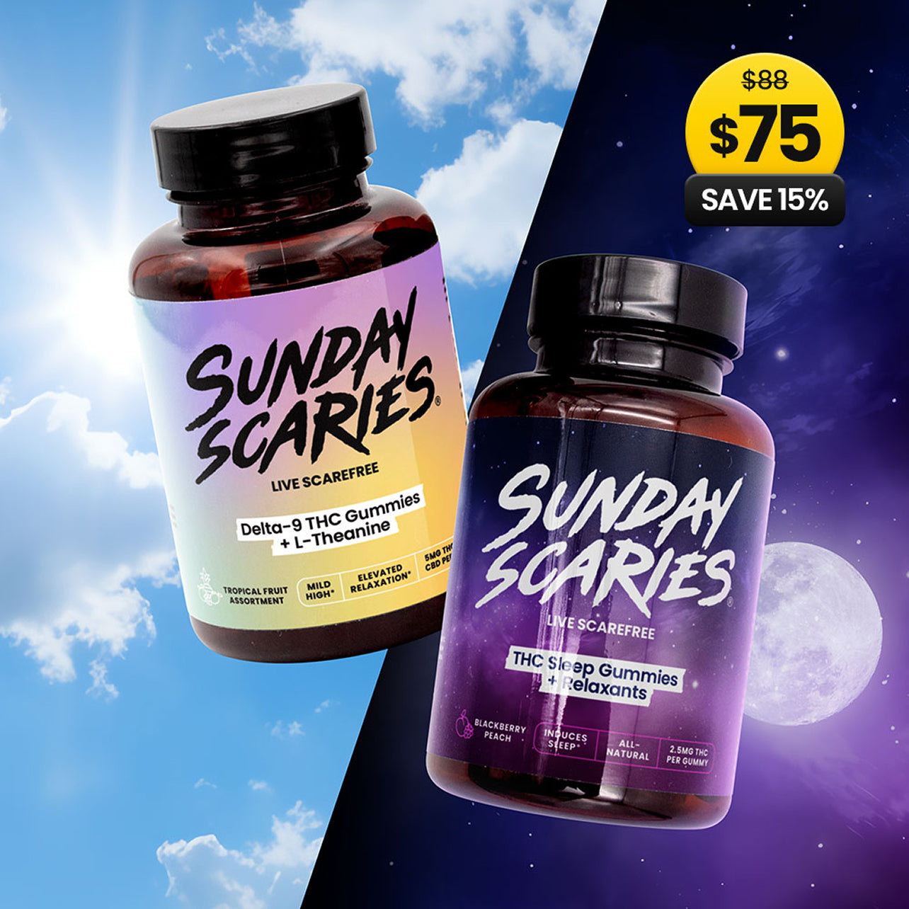 Sunday Scaries Day & Night THC Gummies Bundle
