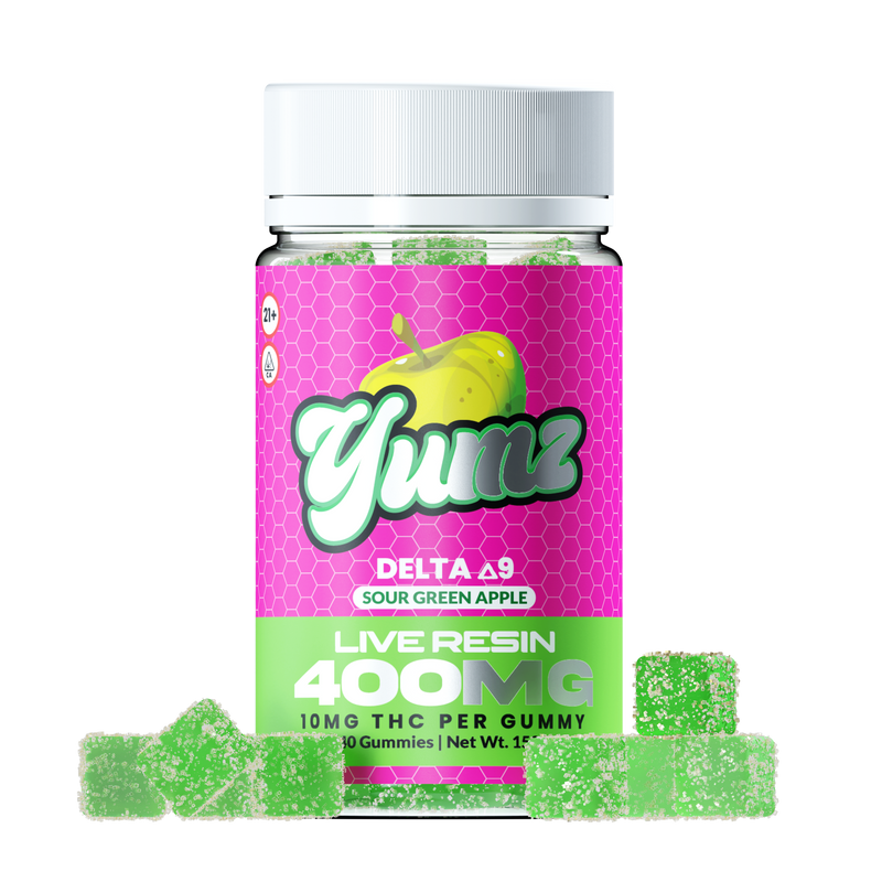 THC Gummies ( Farm Bill Compliant Delta-9 THC ) YUMZ LAB - Sour Green Apple Best Sales Price - Gummies