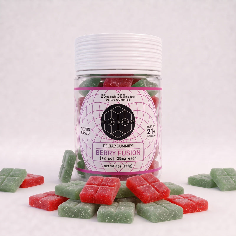 300mg D9 Gummy Squares- Pectin Based Infused Hemp Extract Edibles *4 Flavors* Best Sales Price - Edibles